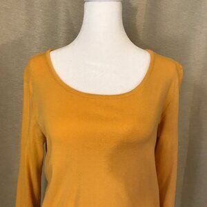 Mustard-Colored Scooped Neck Top